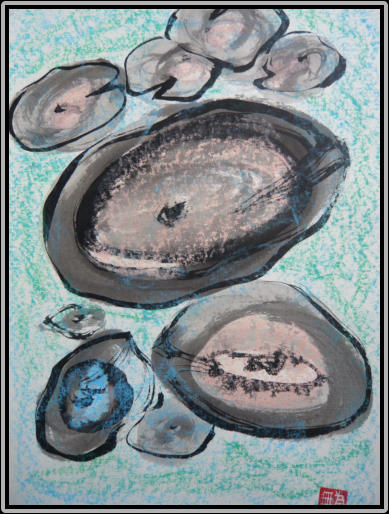 The Pond   chinese ink, oil pastel, acrylic   27,5 cm x 39 cm